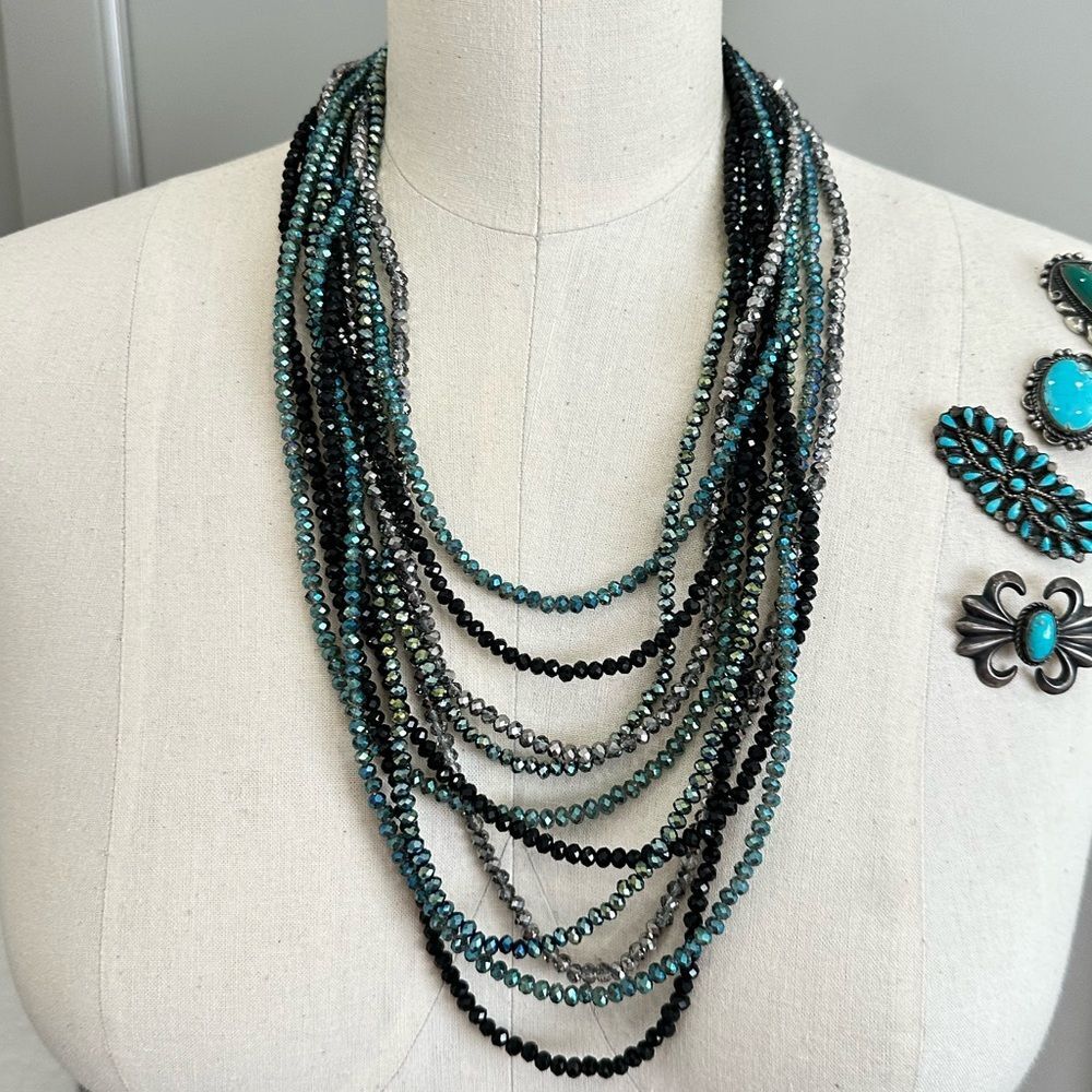 CESCABELLE glitter sparkle Statement multi strand Necklace